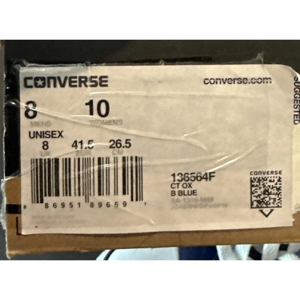 Converse All Star Chuck Taylor Womens 10 Mens 8 Canvas Low Top Blue Sneakers NEW - Picture 8 of 10